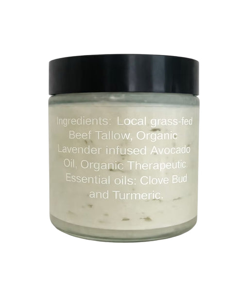 Clear grass-fed tallow body balm